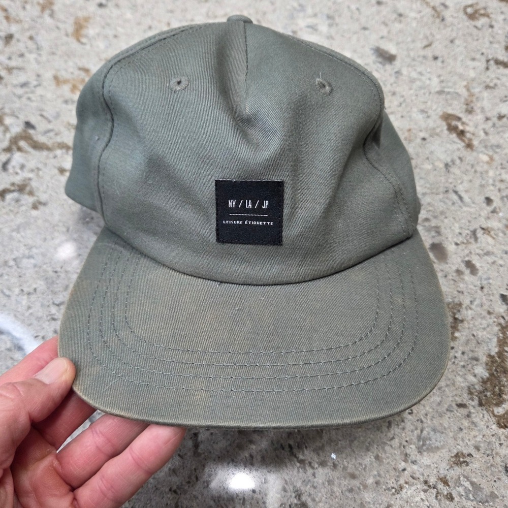 Cotton On Olive Green Baseball Cap Leisure Etiquette Patch One Size